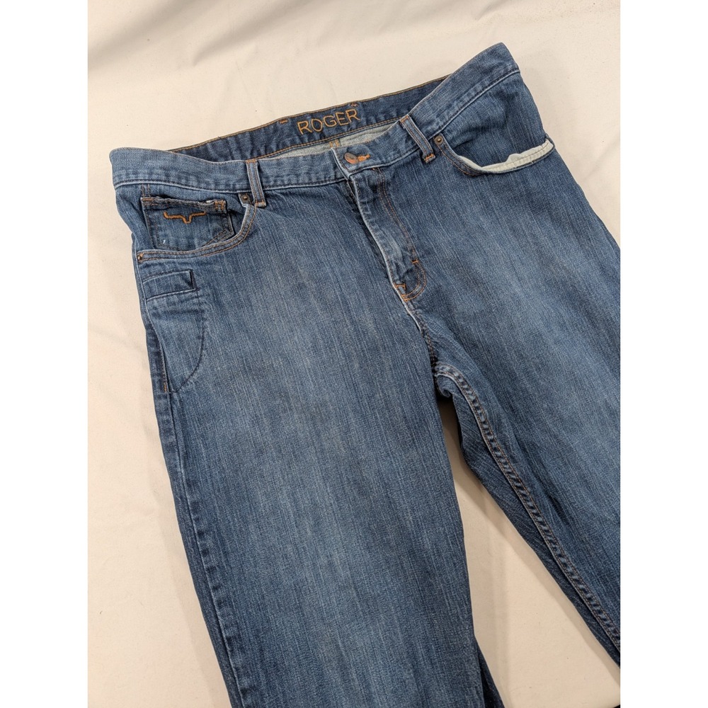 Kimes Ranch Roger Jeans 38x36 Blue Denim Relaxed Bootcut Western Made USA *Read
